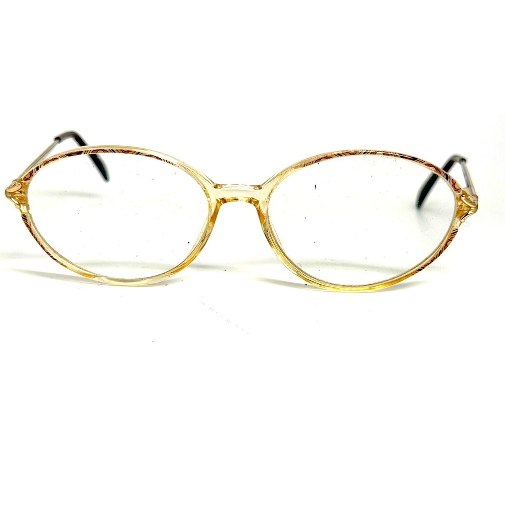 Gloria Vanderbilt 750 Zyloware Eyeglasses Clear Amber Oval Frames Vintage Style